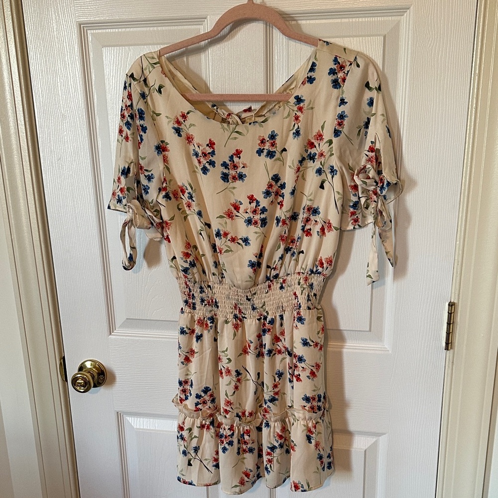 Saltwater LUXE Floral Dress with Blue and Red Accents